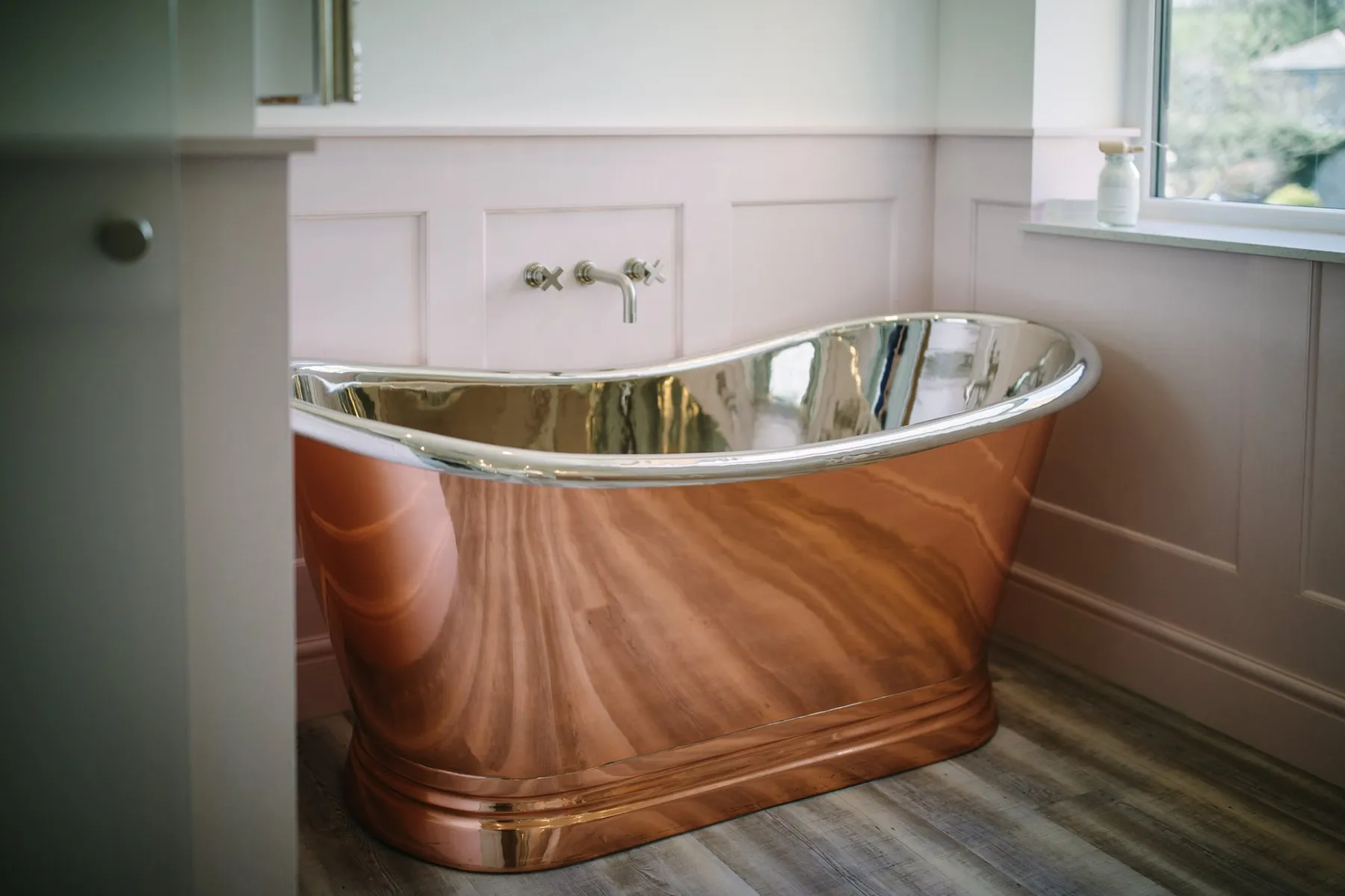 BC Designs Copper Outer Nickel Inner Freestanding Boat Bath