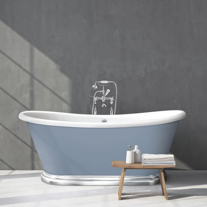 BC Designs Acrylic Boat Bath with Aluminium Plinth 1700mm Painted any