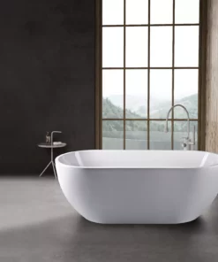 British Baths Filey Gloss White Acrylic Freestanding Bath - 1800 x 800